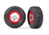 TRAXXAS 1:16 SCT Off Road Tyres on Satin Chrome Split Spoke Wheels w/ Red Beadlock 2pcs - 7073A