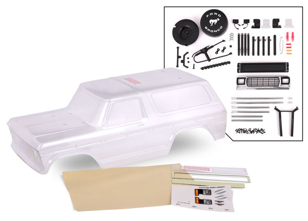 TRAXXAS Clear 1979 Ford Bronco Body Shell w/ Accessories & Decals - 8010P