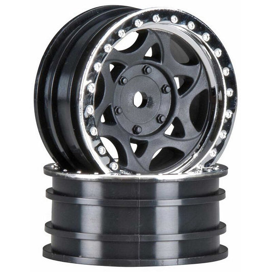 AXIAL 1.9in Walker Evans Black/ Chrome Wheels 2pcs AX8140 - AXIC8140