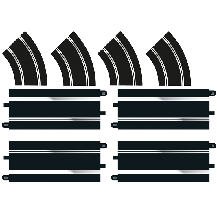 SCALEXTRIC Standard Straight and R2 Curve Track Extension Pack (Replaces C8556) 4pcs/ea - C8198