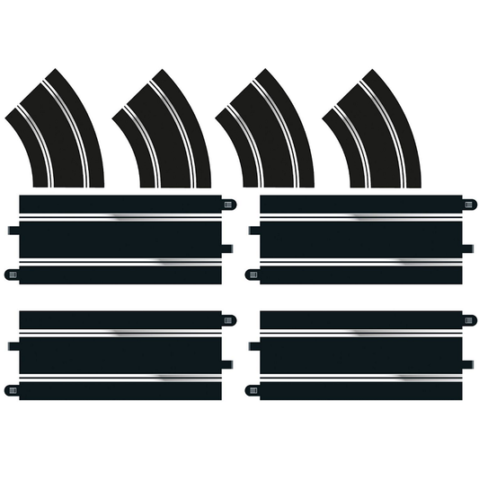 SCALEXTRIC Standard Straight and R2 Curve Track Extension Pack (Replaces C8556) 4pcs/ea - C8198