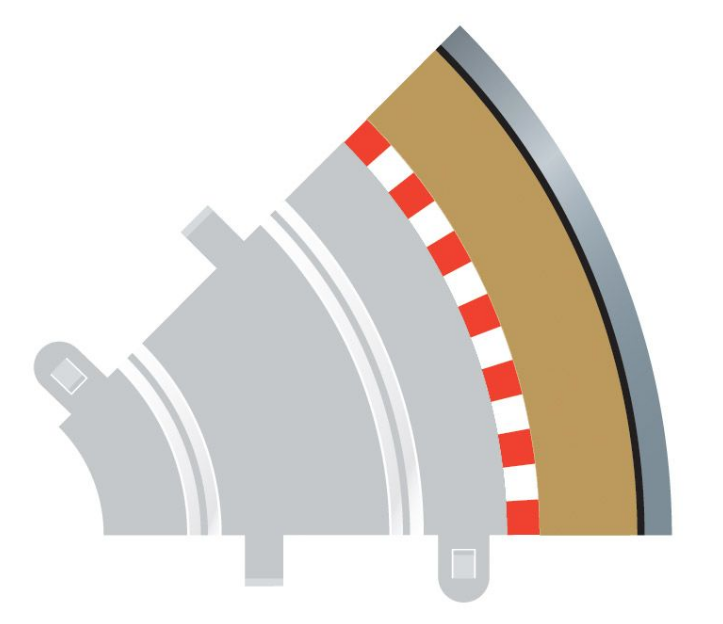 SCALEXTRIC Outer Border Curve Rad-1 45deg 4pcs - C8240