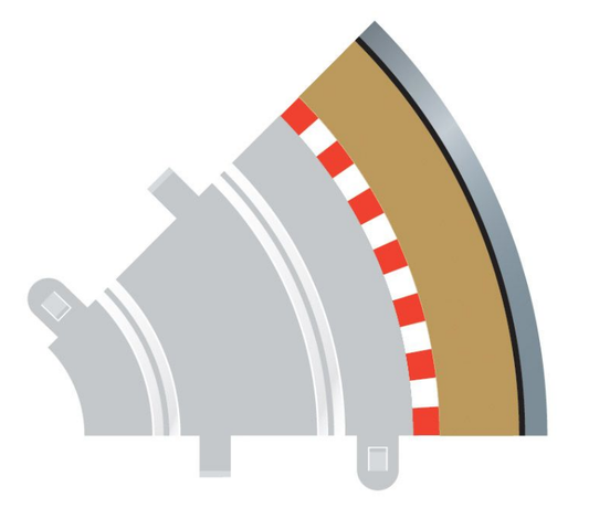 SCALEXTRIC Outer Border Curve Rad-1 45deg 4pcs - C8240