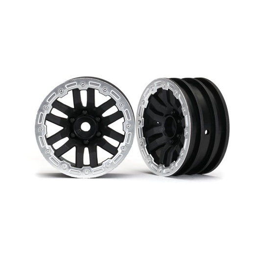TRAXXAS 1.9in TRX-4 Black/ Satin Chrome Wheels 2pcs - 8271X