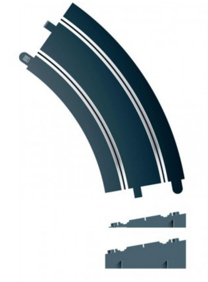 SCALEXTRIC 10deg Banked Curve Rad-3 45deg w/ Supports - C8297