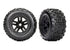 TRAXXAS Sledgehammer Tyres on 3.8in Black 5 Spoke Wheels suit Sledge/ E-Revo/ Summit 2pcs - 9672