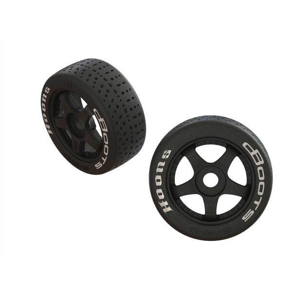 ARRMA DBOOTS HOONS White 42/100 2.9 Belted Tyres on 5-Spoke Black Wheel 17mm Hex 2pcs AR550062 - ARA550062