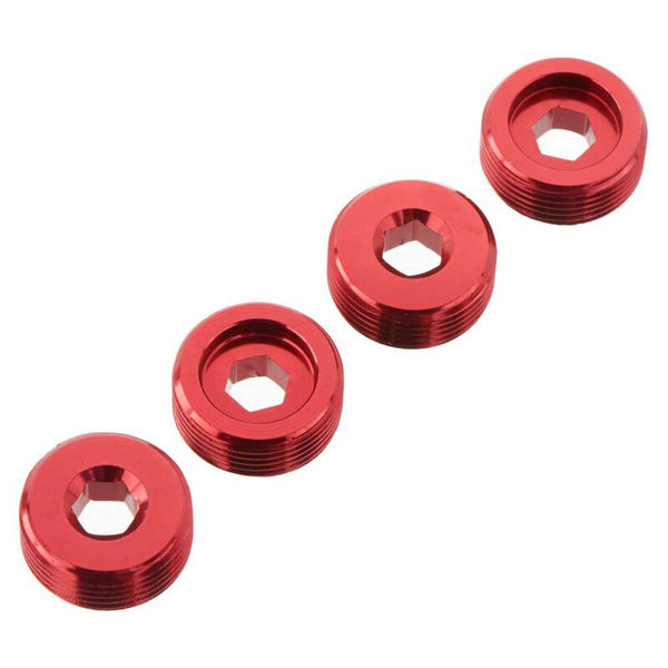 ARRMA Front Pivot Ball Hub Nut Retainers Red Aluminium 4pcs AR330196 - ARAC9920