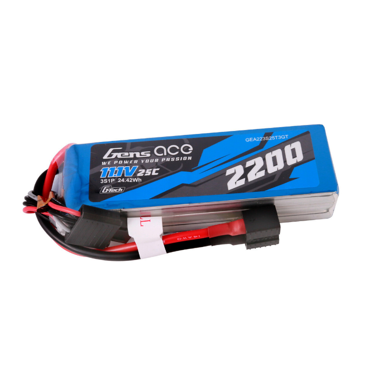 GENS ACE 2200mah 11.1V 25C G-Tech Soft Case Lipo Battery - GEA223S25T3GT