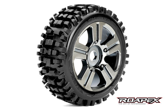 ROAPEX RHYTHM 1:8 Buggy Black Chrome Wheel & Tyre 17mm Hex - R5002-CB