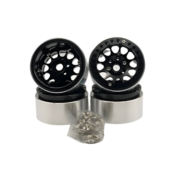 RCT 1.9in Aluminium Beadlock Wheels Black 4pcs - RCTCW01908B