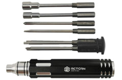 RCT 8-in-1 Mag Screwdriver Set w/ 1.5/ 2.0/ 2.5/ 3.0mm Hex/ 0-Phillips / 1-Flat / Nut Driver 4.0/ 5.5mm - RCTT11073