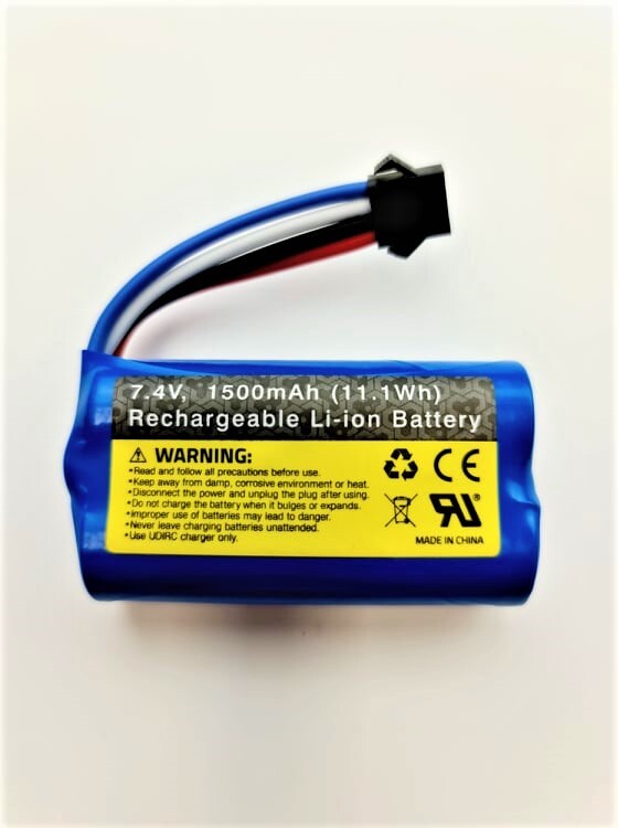UDI 1500mah 7.4V Lipo Battery for Rapid Boat V.1 w/ Black Plug 4 Wire - UDI009-12-V1