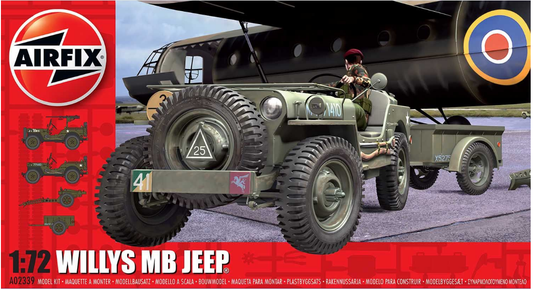 AIRFIX Willys MB Jeep w/ Trailer & Gun 1:72 - A02339