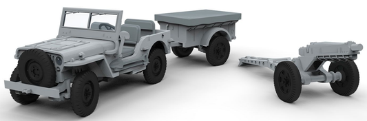 AIRFIX Willys MB Jeep w/ Trailer & Gun 1:72 - A02339