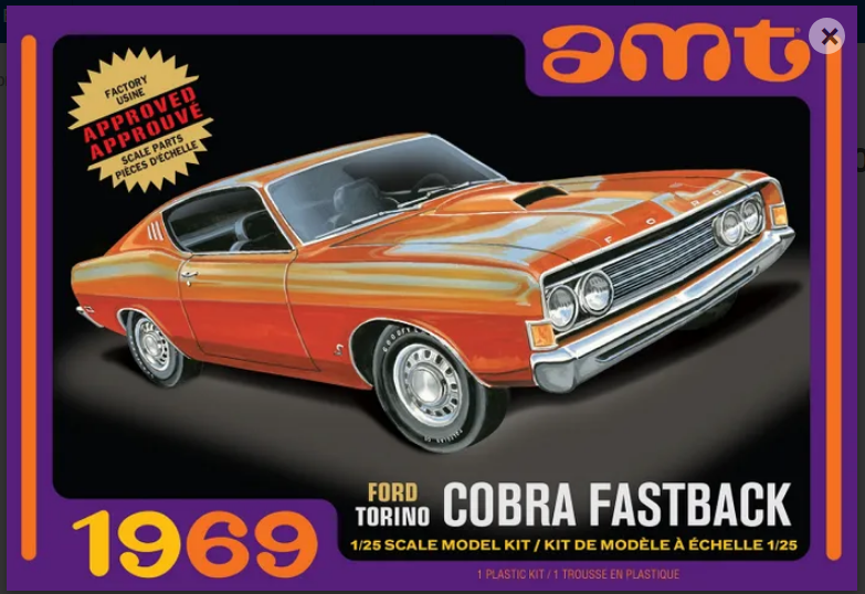AMT 1969 Ford Torino Cobra Fastback 1:25 - AMT1217