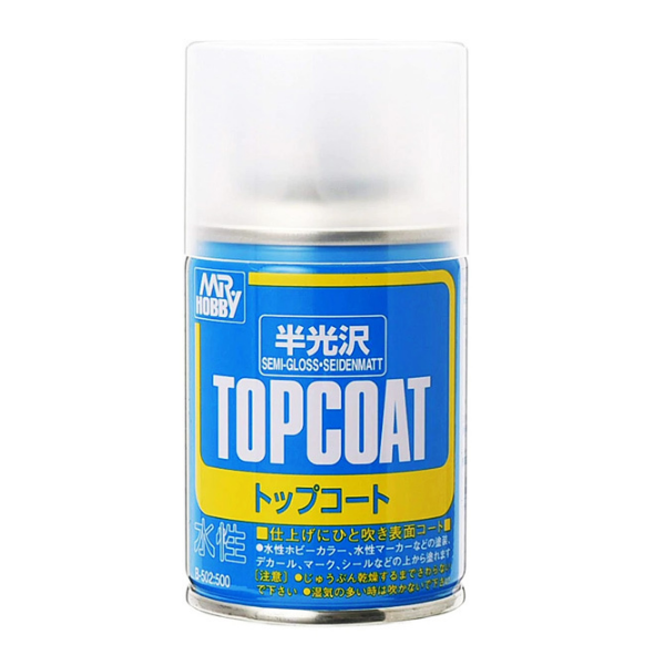 Mr Hobby Topcoat Semi-Gloss Clear Spray 88ml - B502
