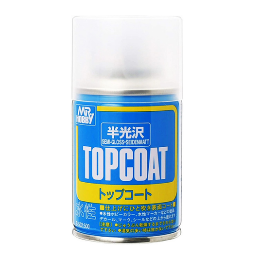 Mr Hobby Topcoat Semi-Gloss Clear Spray 88ml - B502