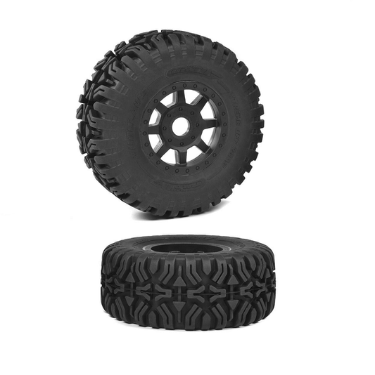 TEAM CORALLY 1:8 Mudclaw Tyres on Black SC Wheels suit Shiroi 17mm 2pcs - C-00180-1250
