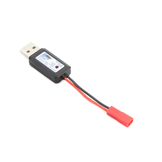 E-FLITE 3.7V 1S USB LiPo Battery Charger w/ Red JST Connector - EFLC1014