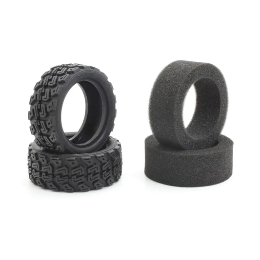 KYOSHO Fr/Rr Rally Tyres & Foams Suit FZ02-R 2pcs - FAT708M