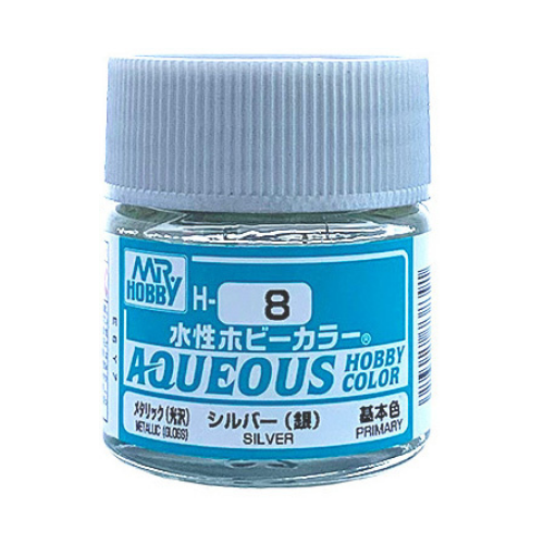 Mr Hobby Aqueous Metallic Gloss Silver 10ml - H008