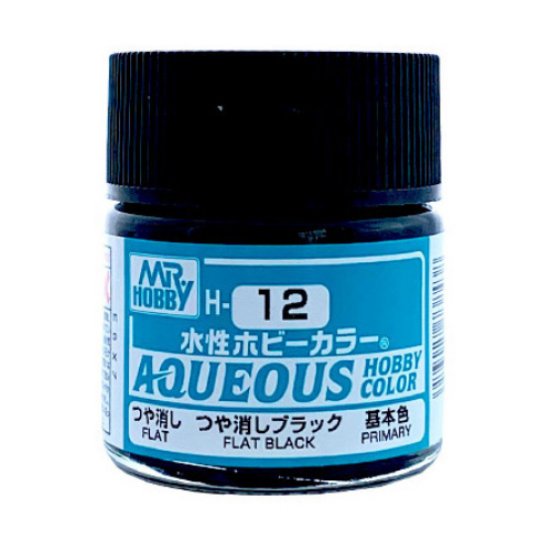 Mr Hobby Aqueous Flat Black 10ml - H012