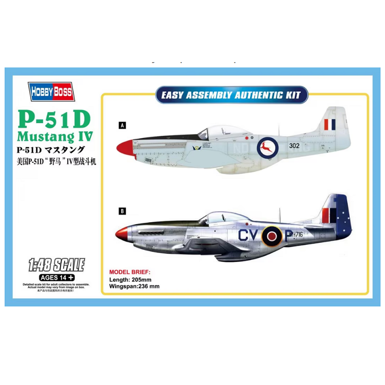 HOBBYBOSS P-51D Mustang 1:48 New Decals - HB85806
