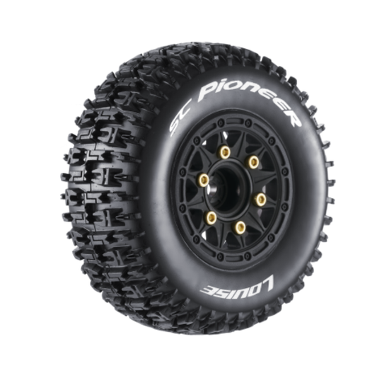 LOUISE SC-Pioneer Short Course Tyre on Black Wheel w/ 12/ 14/ 17mm Hexes 2pcs - LT3148SB