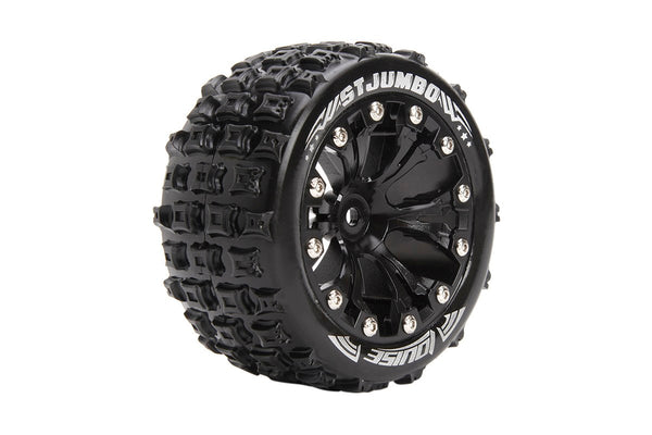 LOUISE ST-JUMBO Tyres on Black Wheel 1/2in Offset 2pcs - LT3210BH