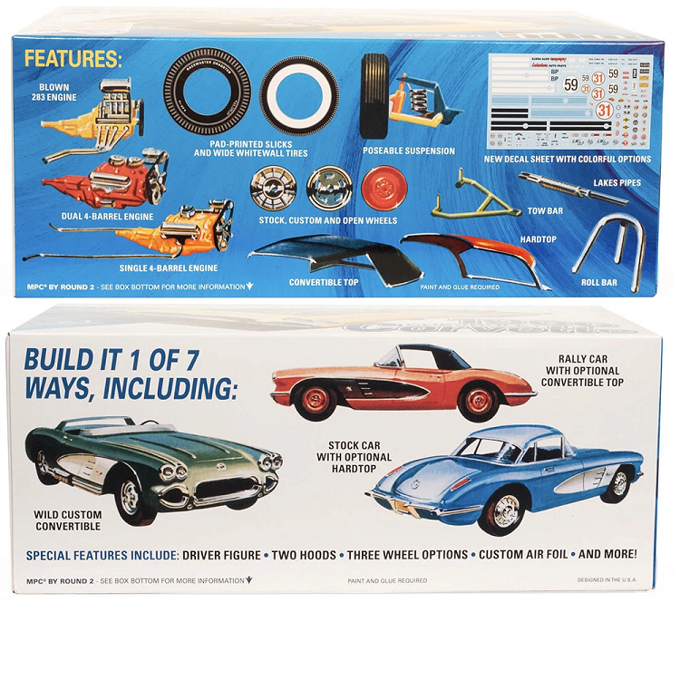MPC 1960 Chevrolet Corvette 7-in-1 1:25 - MPC1002