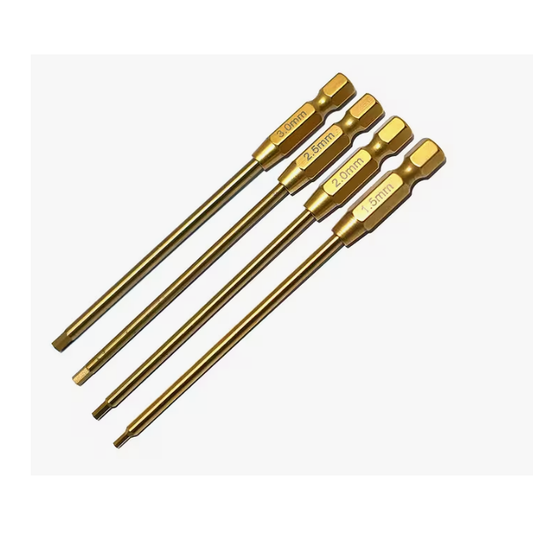 GPM TiN Coated Hex Driver Bits 1.5/2.0/2.5/3.0mm - NSD065-OC
