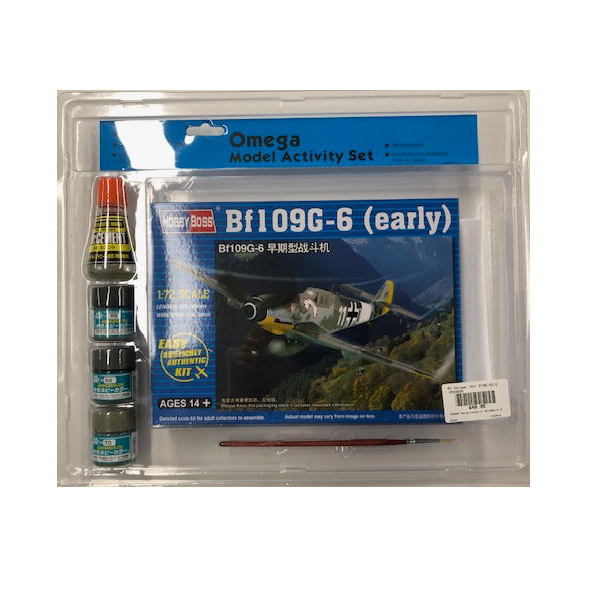 OMEGA Messerschmitt Bf109G-6 Early 1:72 Starter Set w/ Glue, Paints & Brush - OM33005