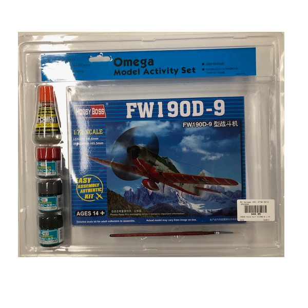OMEGA Focke Wulf Fw190D-9 1:72 Starter Set w/ Glue, Paints & Brush - OM33006