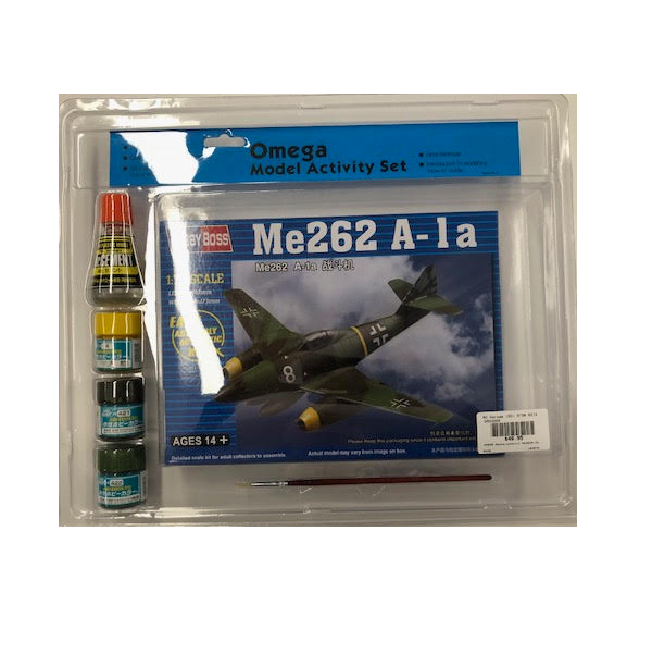OMEGA Messerschmitt Me262A-2a 1:72 Starter Set w/ Glue, Paints & Brush - OM33009