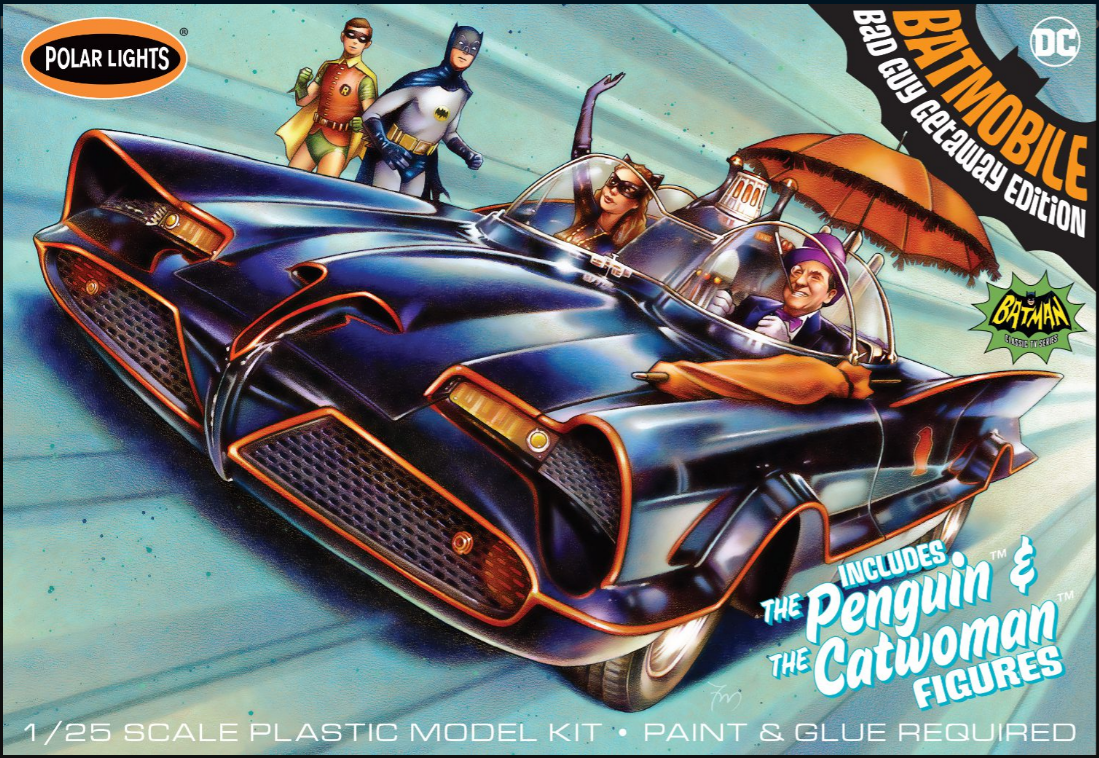 POLAR LIGHTS 1966 Batmobile w/ Catwoman & Penguin 1:25 - POL998