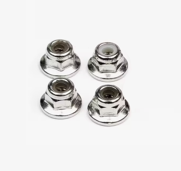RCT 3mm Nyloc Nut Flanged Chrome 4pcs - RCT-3MM-F-NYLOC