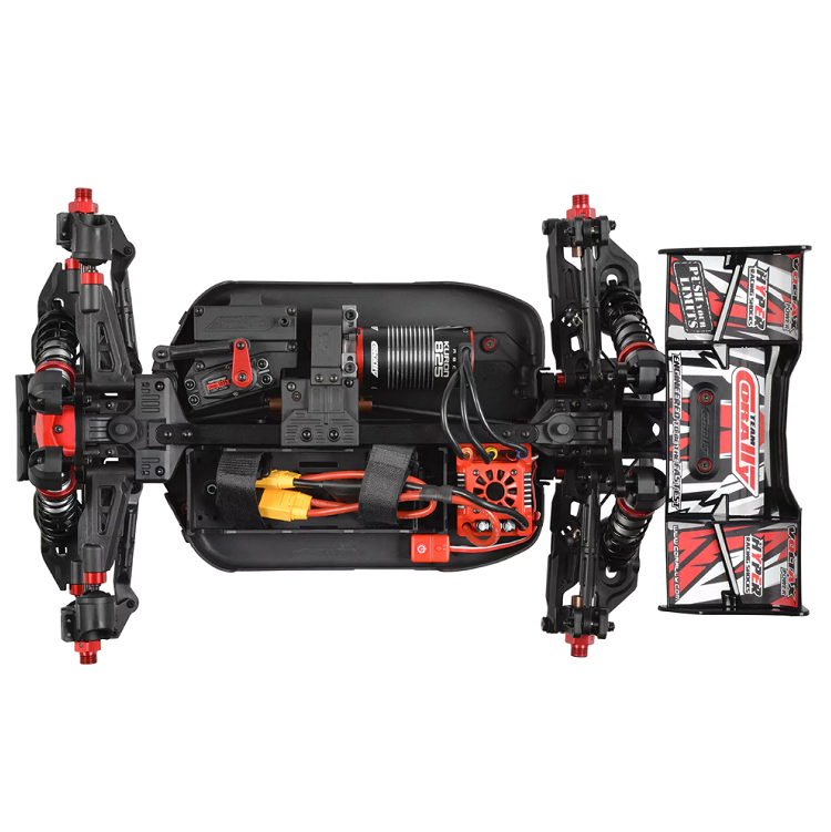 TEAM CORALLY 1:8 Spark XB-6 6S Red Buggy w/ 2.4Ghz Radio & 2050kv Brushless Driveline chassis detail - C-00285-R