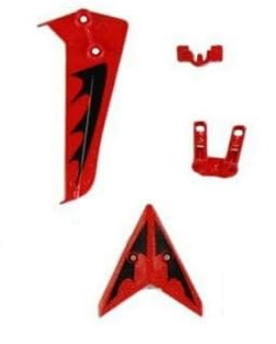 SYMA S107H Tail Fins and Brackets Red - SYM-S107G-02B