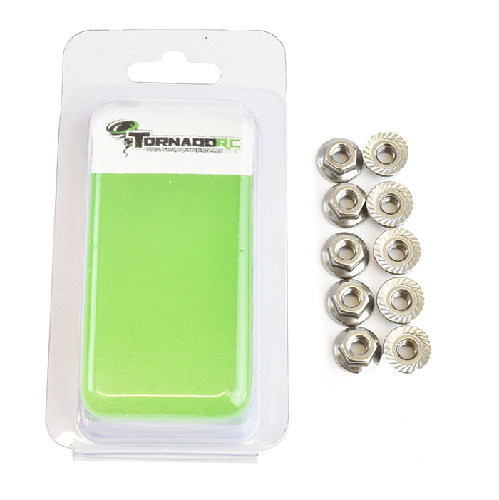 TORNADO 3mm Flanged Serrated Nuts 10pcs 18301-40 - TRC-3MMNUT