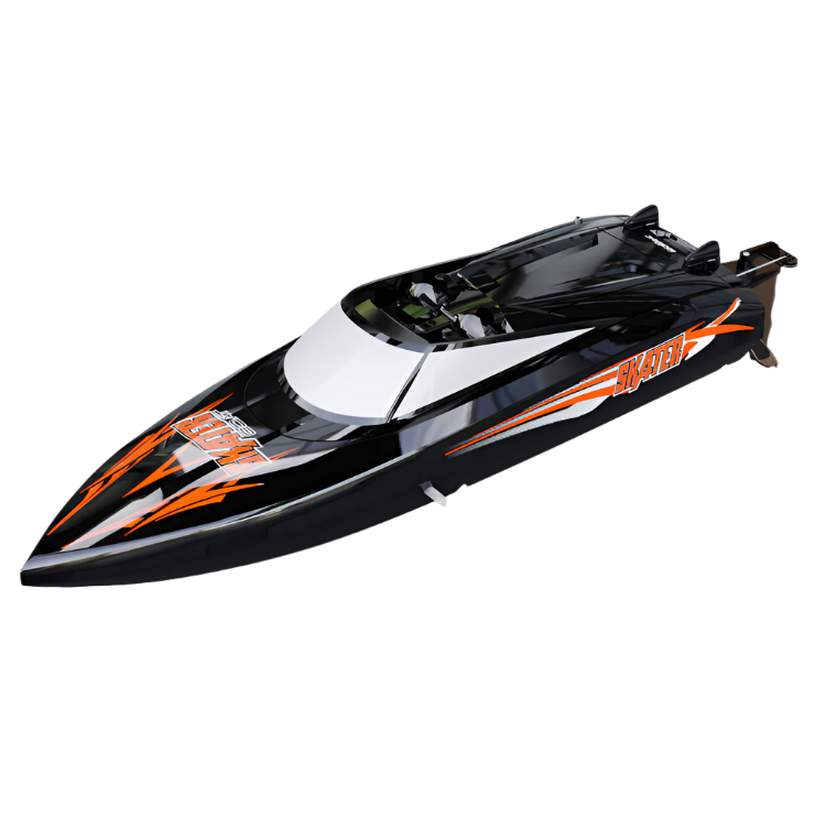 UDI Skater Black Speed Boat 13in w/ 2.4Ghz Radio, Battery, Charger & Nose Bumper - UDI-034BLACK