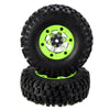 WLTOYS 1:12 All Terrain Tyre on Chrome Wheel w/ Green Beadlock 2pcs - WL12428-0070