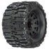 PROLINE TRENCHER 1:10 BELTED Monster Trucks Tyres on 3.8in Raid Replaceable Hex Black Wheels Fr/Rr 2pcs - PR10155-10