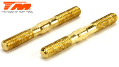 TEAM MAGIC 3x35mm Hardened Gold Tie Rods 2pcs - TM116133-5C