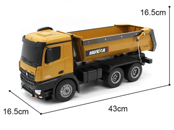 HUINA 1:14 Dump Truck with Sound, 2.4Ghz Radio, Battery and USB Charger - SFMHN1573
