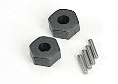 TRAXXAS 12mm Black Plastic Hexes w/ Pins - 1654