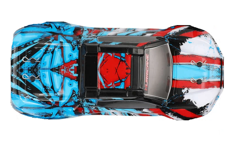 TRC 1:18 Red/ Blue Hurricane Body Shell - TRC-18321-BODY