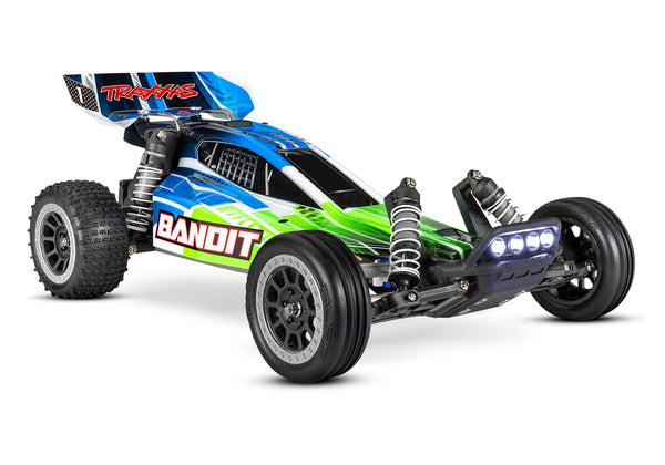 TRAXXAS BANDIT 2wd BUGGY Green w/ LED Lights, Battery & Charger 24054-61GRN