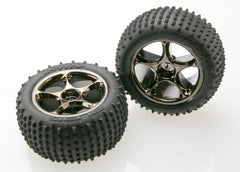 TRAXXAS Alias 2.2in Pin Tyres on Tracer Black Chrome Wheel Rear 2pcs - 2470A