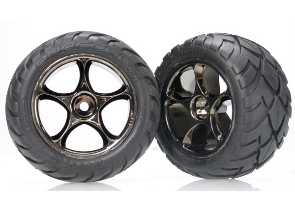 TRAXXAS Anaconda 2.2in Street Tyres on Tracer Black Chrome Wheel Rear 2pcs - 2478A